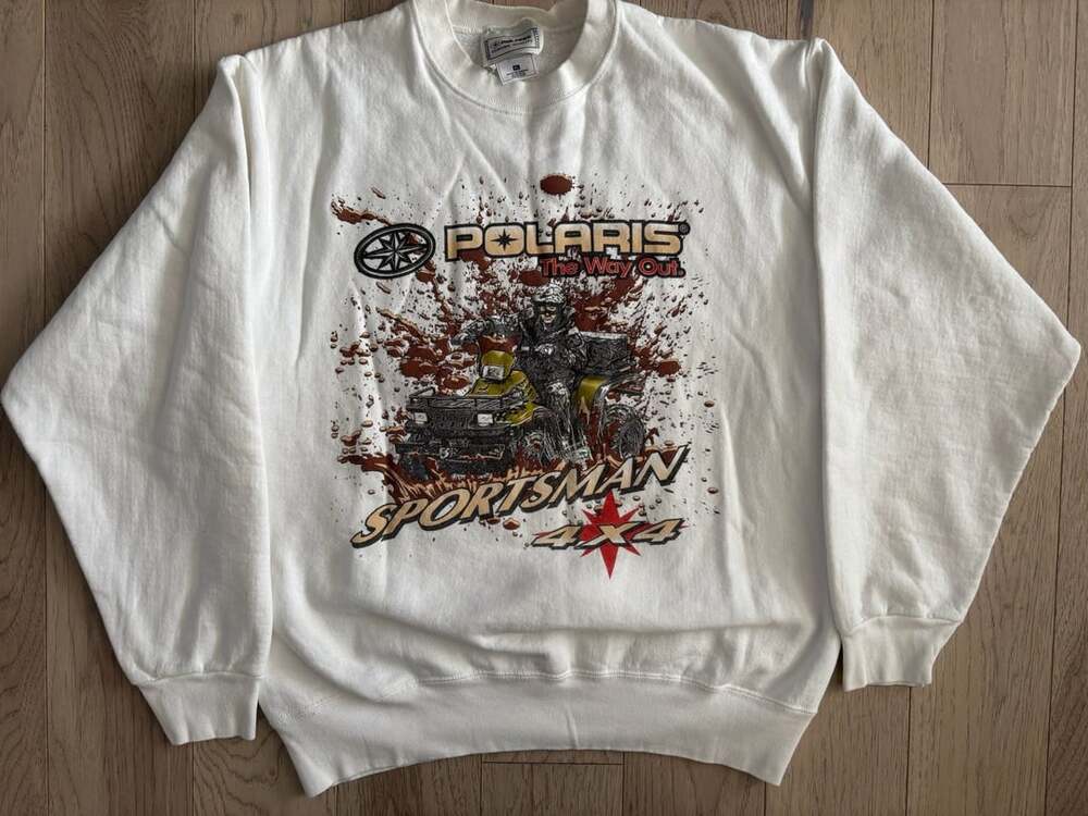 Vintage Polaris Sportsman 4x4 Sweatshirt Size XL White ATV